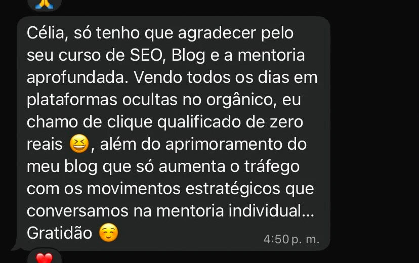 Print de conversa no WhatsApp em que o aluno Nelson agradece os movimentos estratégicos conversados na mentoria individual